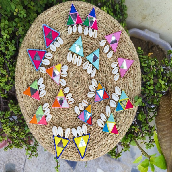 triangle Multi Color Earring for women and girls