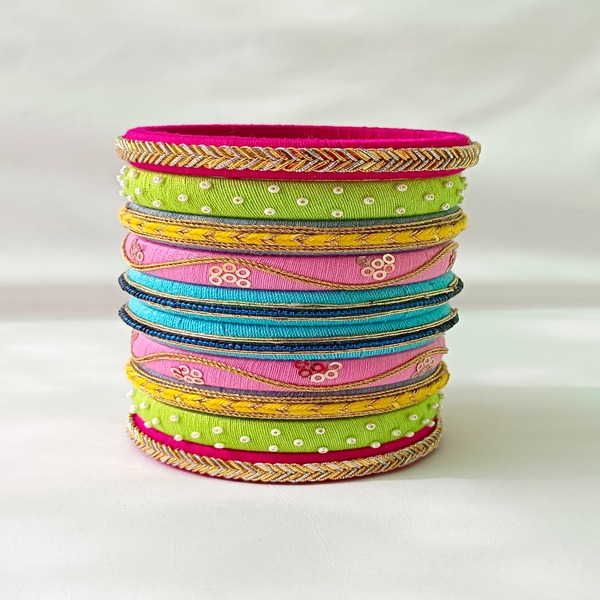  Handcrafted Cotton Thread Bangle Set 