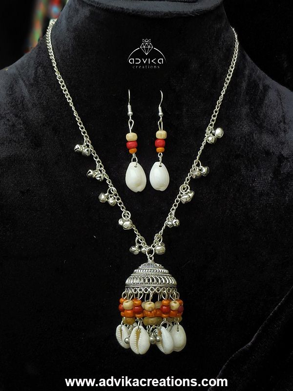 Oxidised Jhumka Mala 7