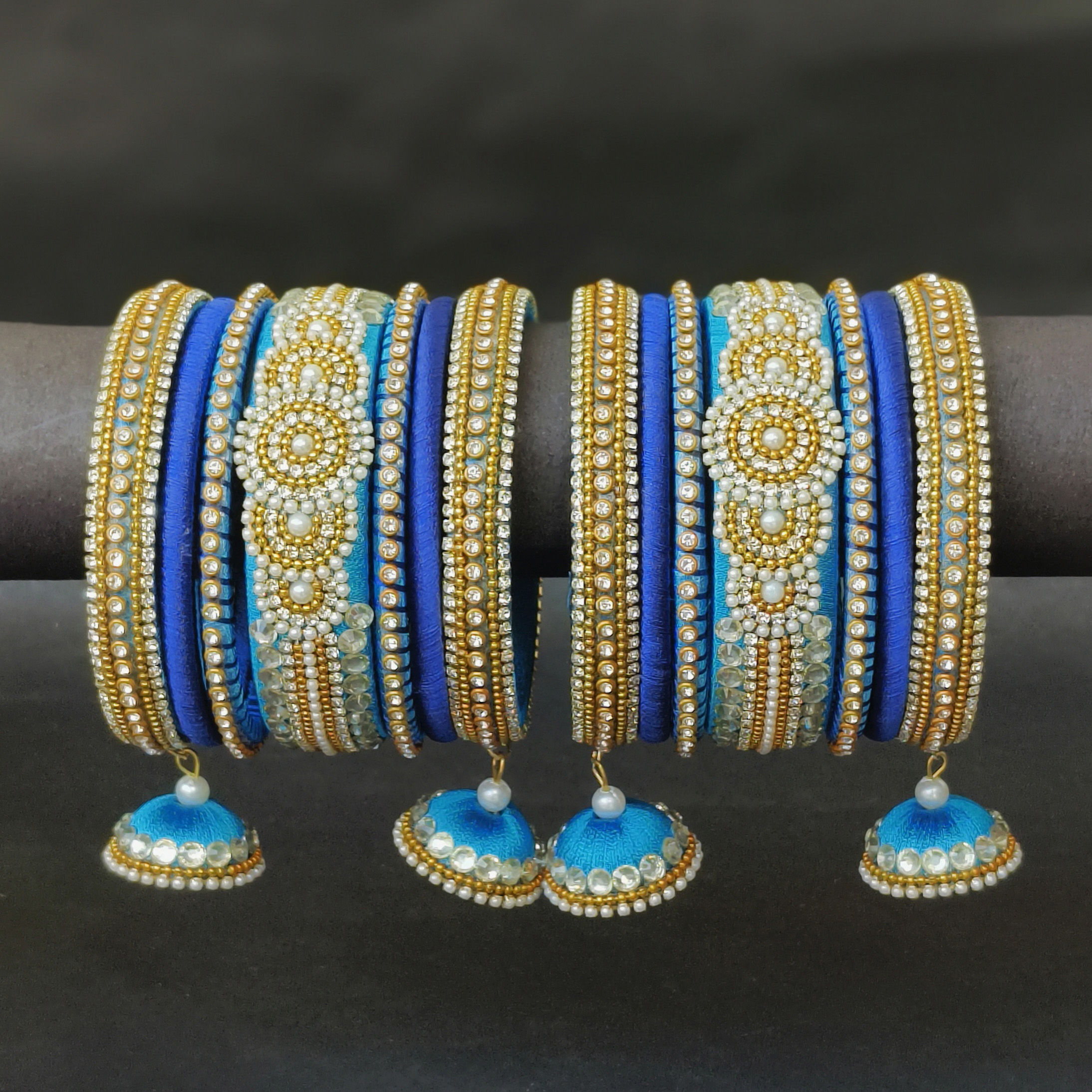 Designer SILK Bangles with latkans