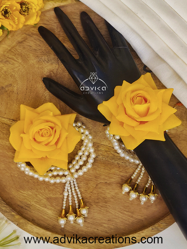 Rose Bracelet with pearl embeilishment