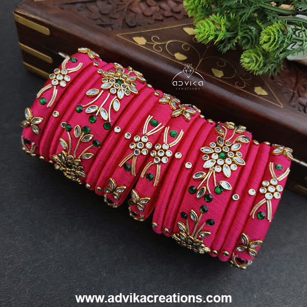 ColorBurst Silk Thread Bangle Set