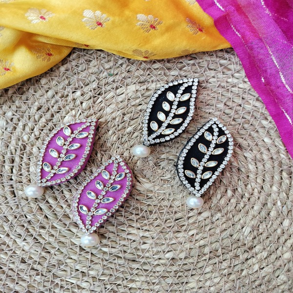 S Shape Fabric earrings 2 pair combo pack