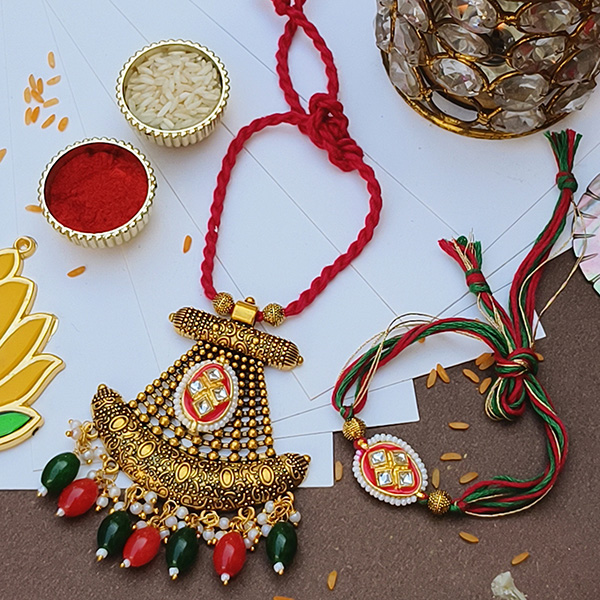 Elegant Bhaiya Bhabhi Rakhi Set