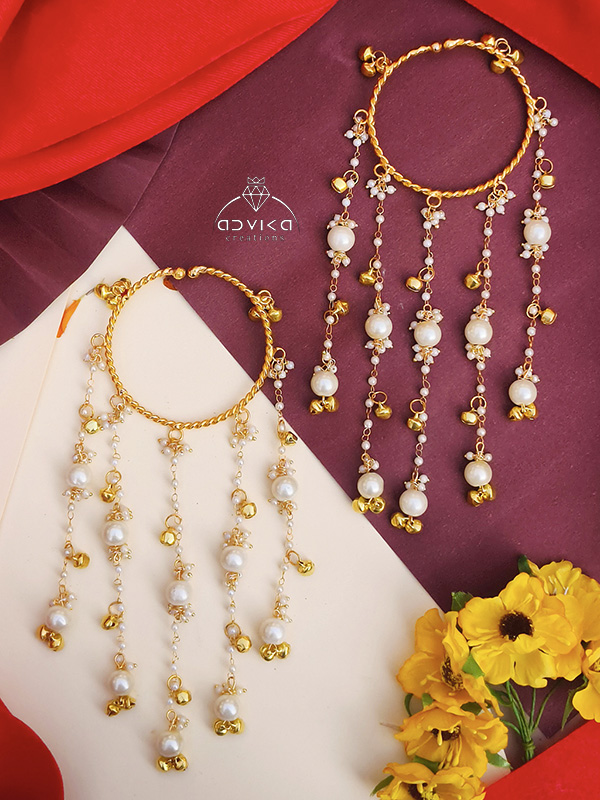 Golden Pearl & Ghungroo Bridal Kaleeras