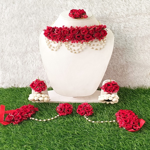 Red Flower jewelry set