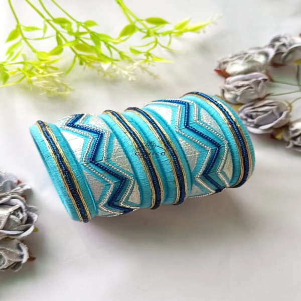 sky blue cotton bangle set