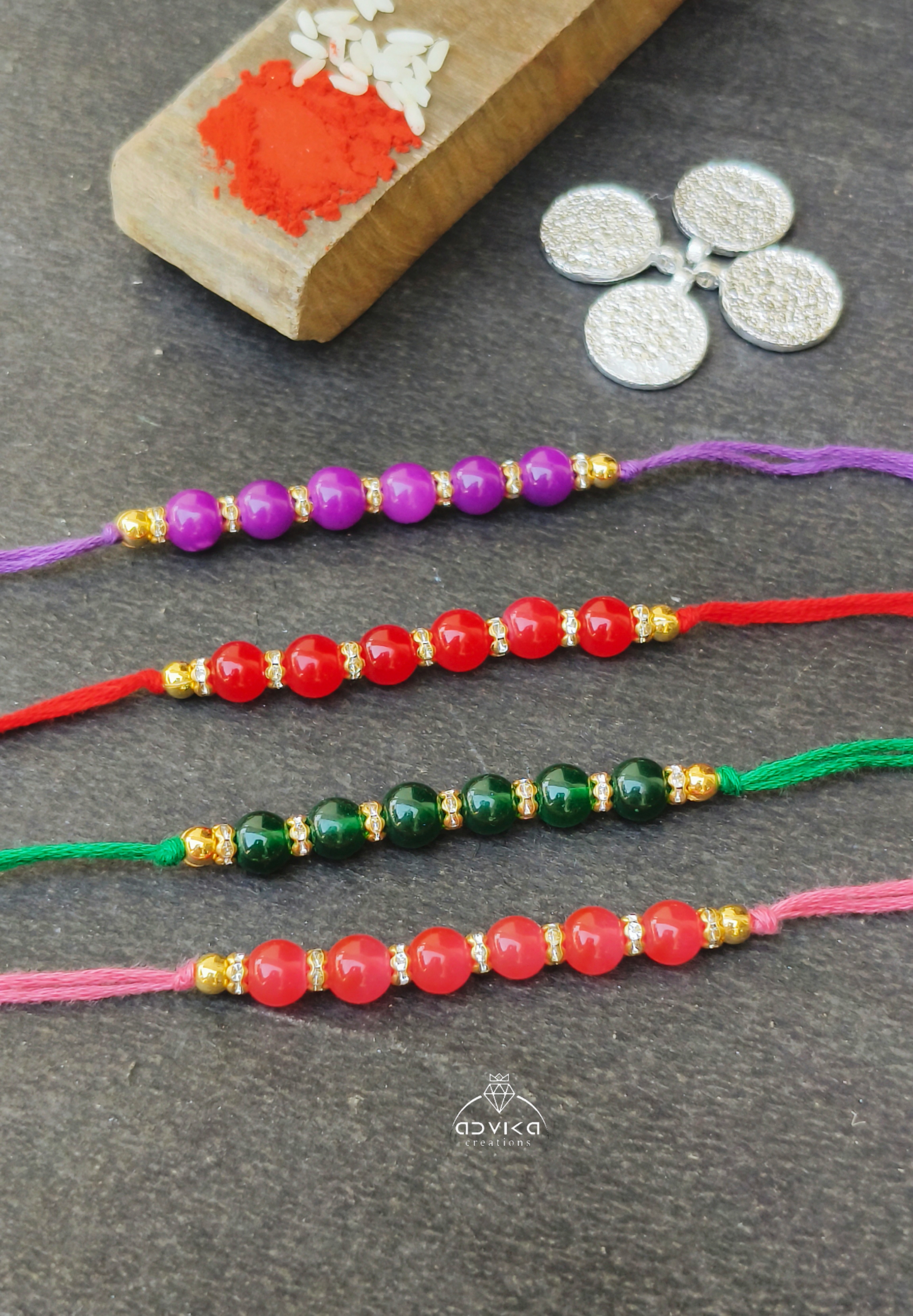 Multi Colour Beads Rakhi