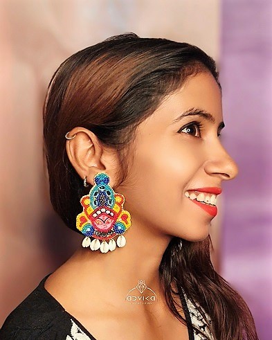 Divine Beaded Dussehra Earrings
