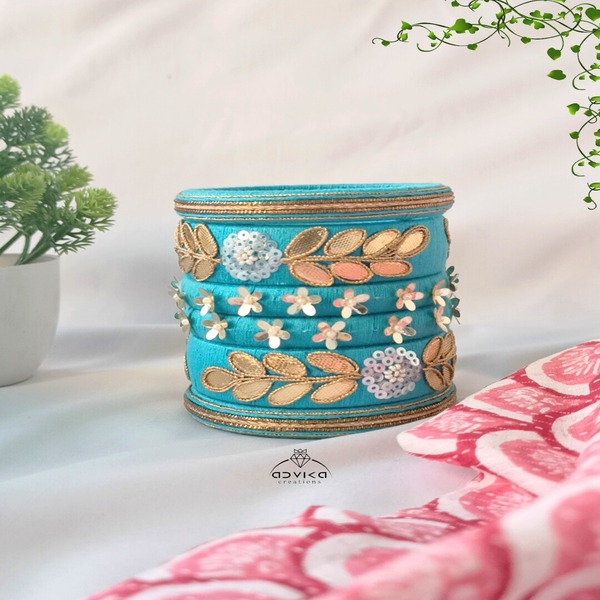 CottonThread gota patti work Bangle Set