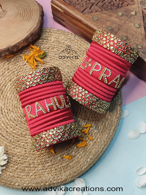 Personalised Name Silk Thread Bangle Set 02