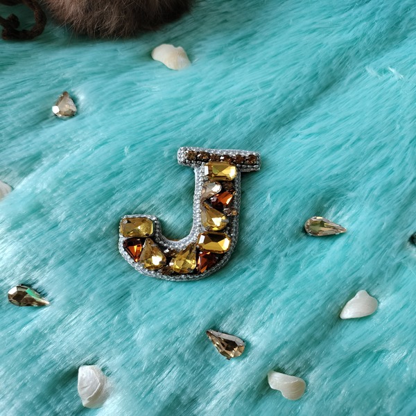 J Letter Beaded Brooch, Custom Design Brooch ,Gift Name trending 