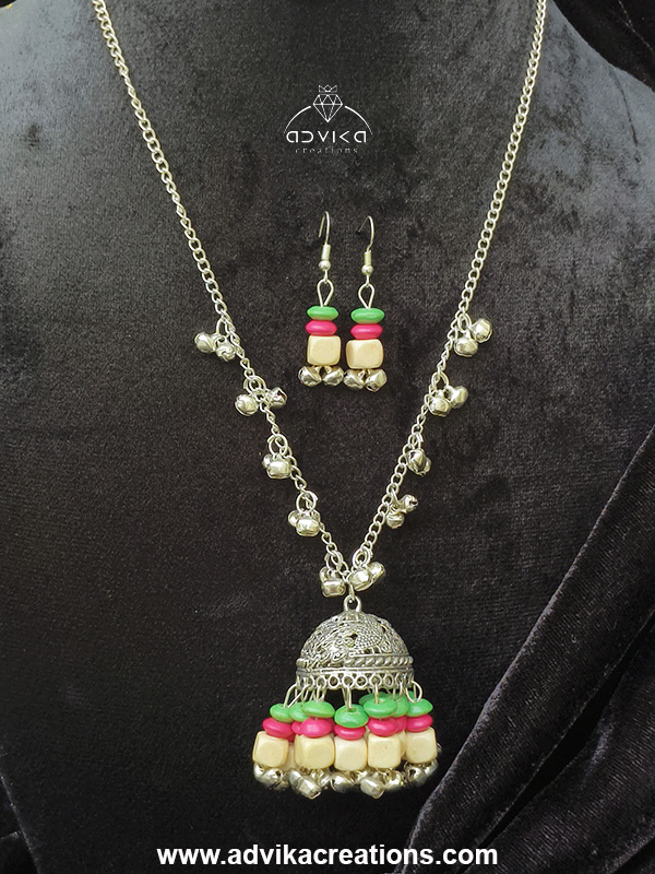 Oxidised Jhumka Mala 4