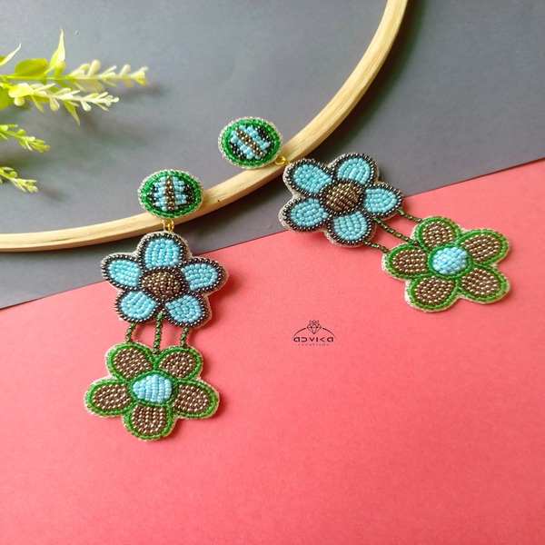 Multi color beaded Designer Earring