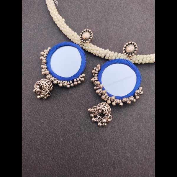 Round Mirror jhumki Earring