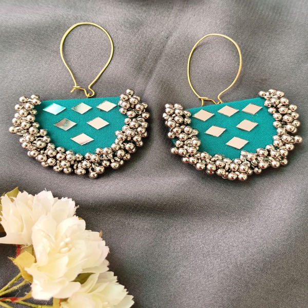 Ghungroos latkan  sky blue fabric earring