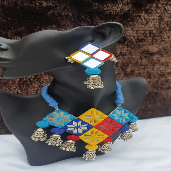 Multi-color jhumka neckpiece 