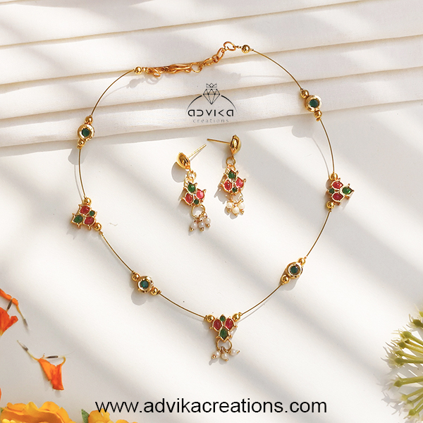 Stylish Invisible Necklace Set with earrings