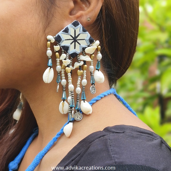 Black & white mirror Earrings