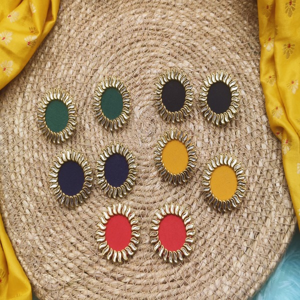 Combo of 5 colors Fabric earring in sun design