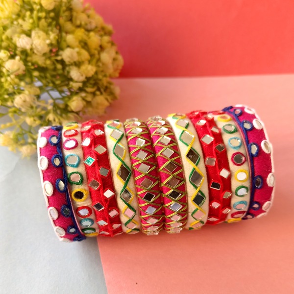 Cotton Thread Bangles with Embellishments