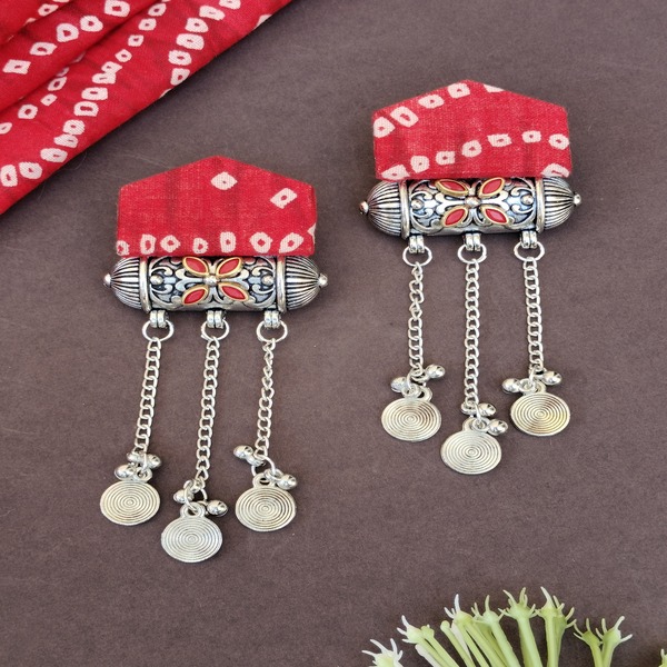 Handmade printed fabric earring