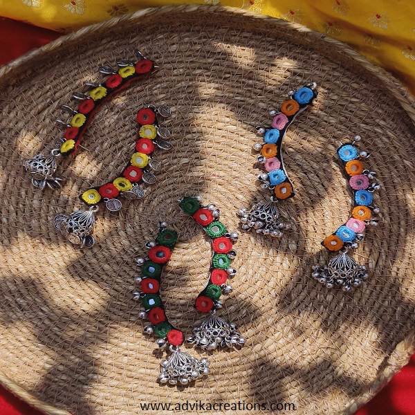  Combo of 3 Multicolor Mirror Glow Earrings