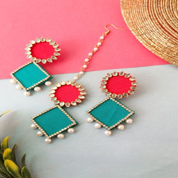 Multi colour Fabric earring