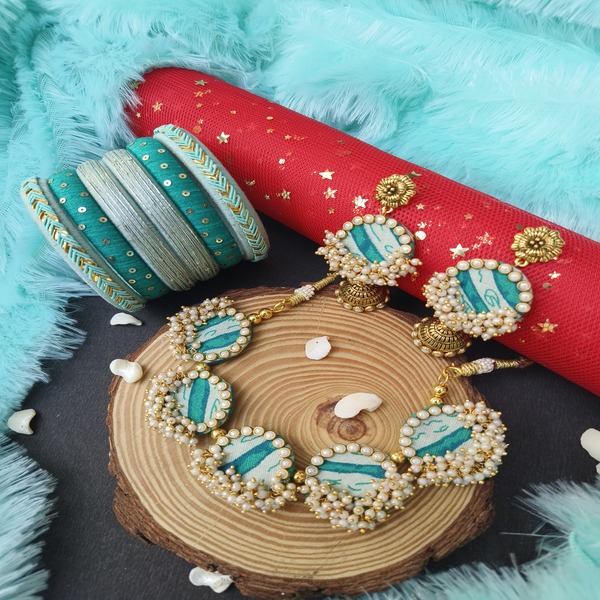 Printed Fabric matching Jewelry set