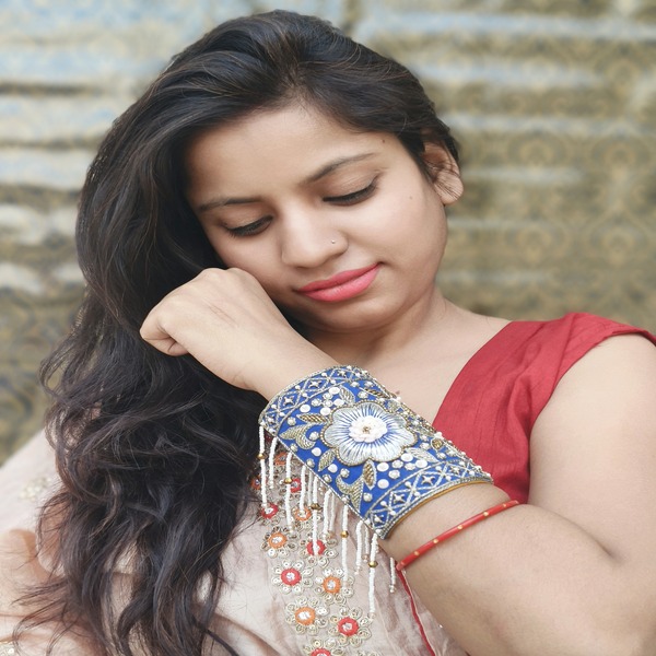 Elegant Handmade Embroidered Wide Handcuff for Any Outfit