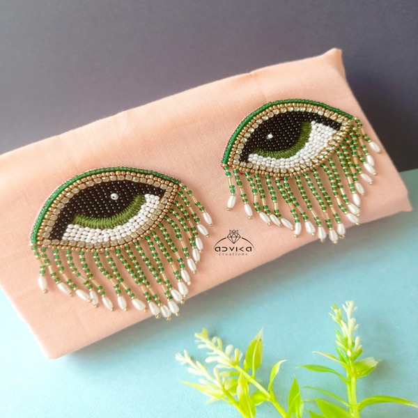 Evil eye beaded earrings