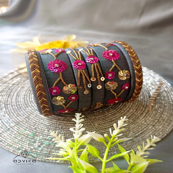 Vibrant Elegance Cotton Thread Bangle Set