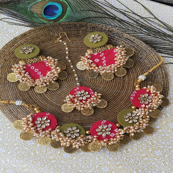 Blissful Charms & Pearls Fabric Jewelry Set