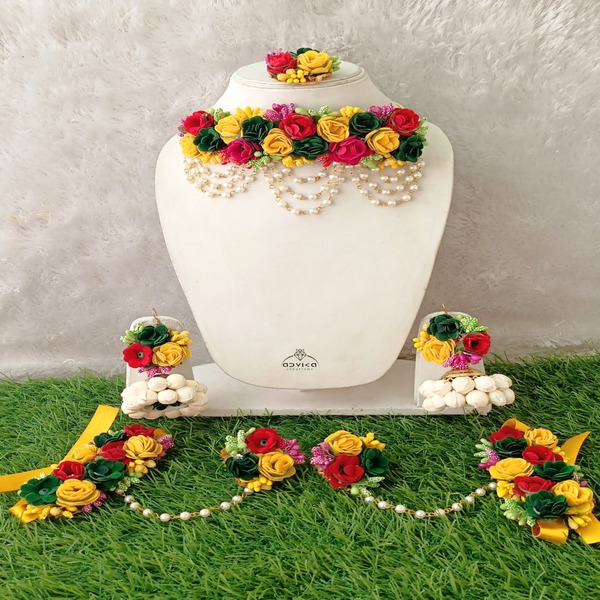 Multi Flower Jewellery set