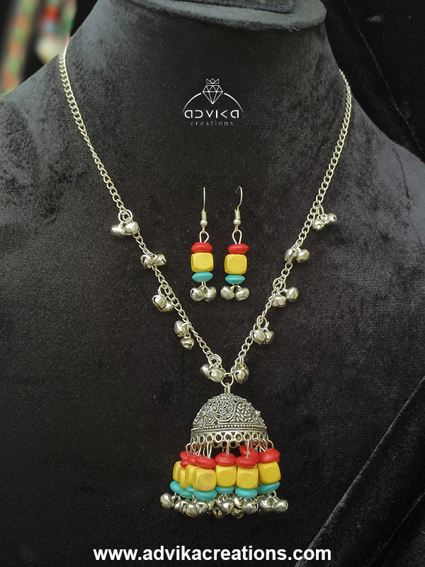 Oxidised Jhumka Mala 5