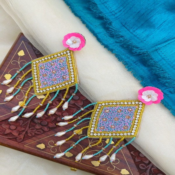 square Beaded Earring