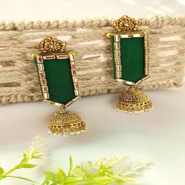 Rectangle Fabric earring