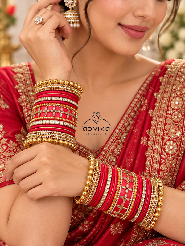 Red rose bangles set