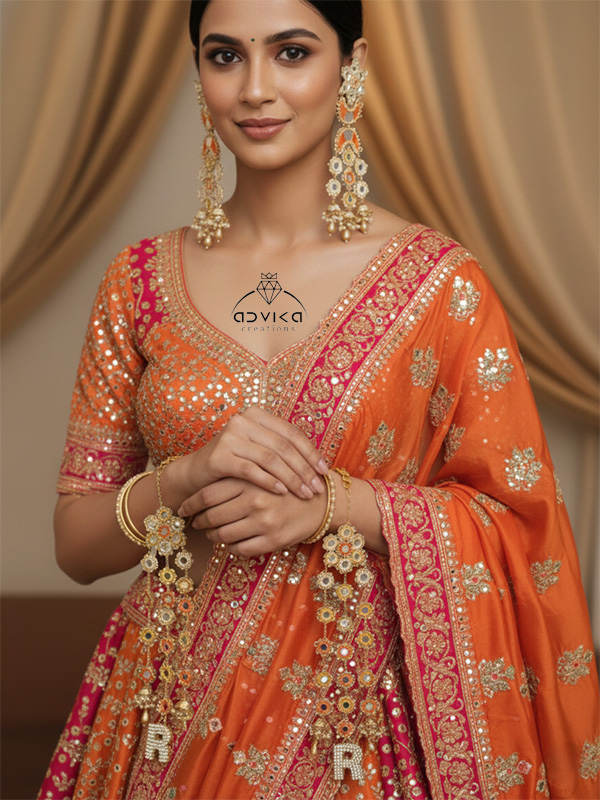 Mirror-Work Kaleeras and Matching Statement Earrings