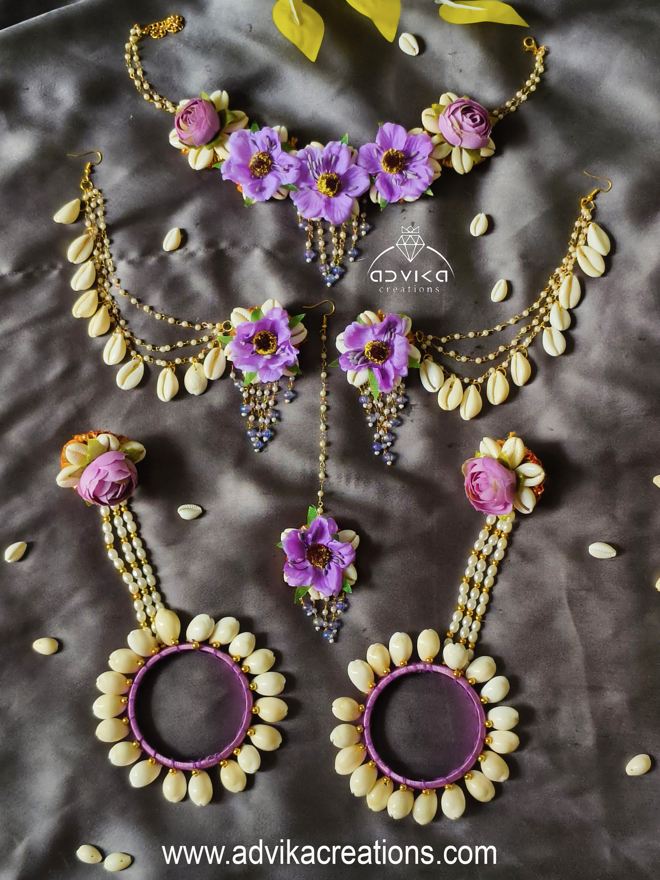 Lavender flower jewellery set