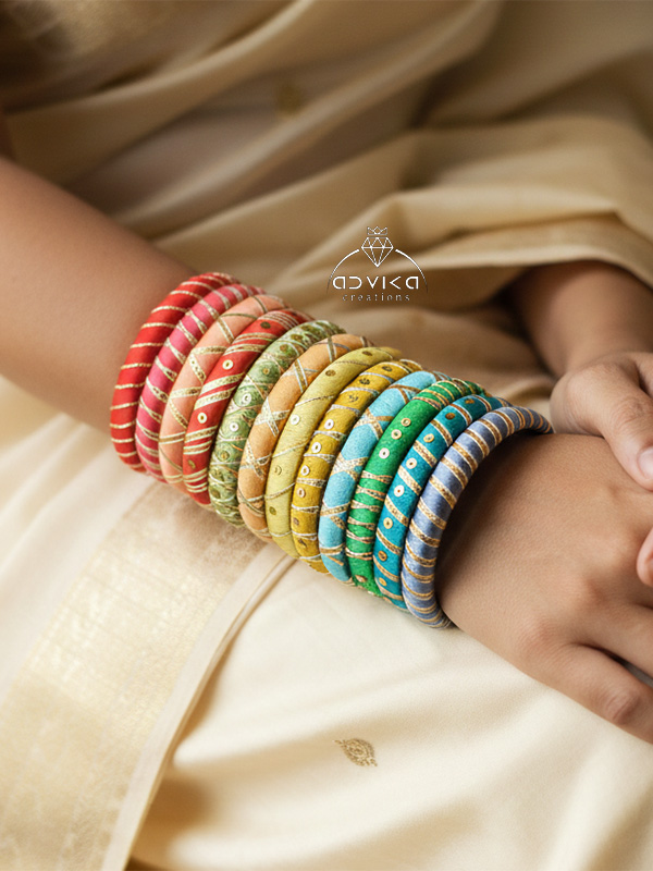 Shakshi Rainbow silk thread bangles