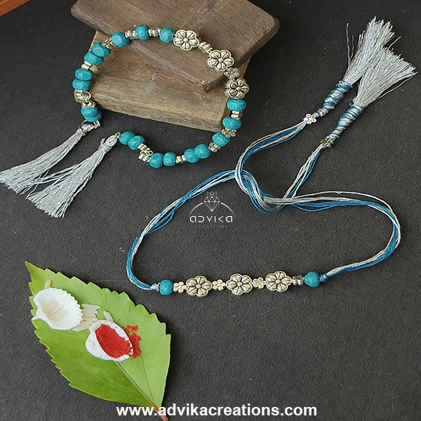 Classy Rakhi with silver Shine