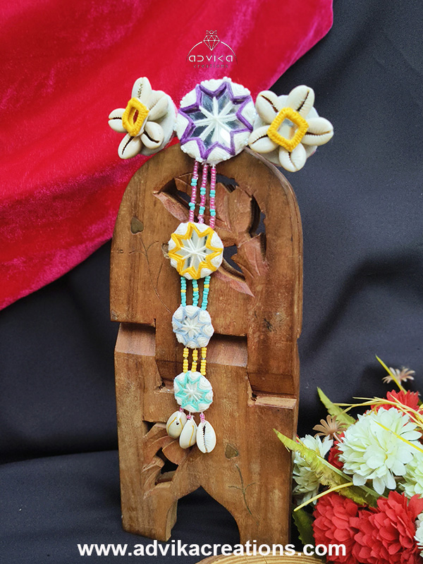 Embroidered Mirror Festive Hair Pin
