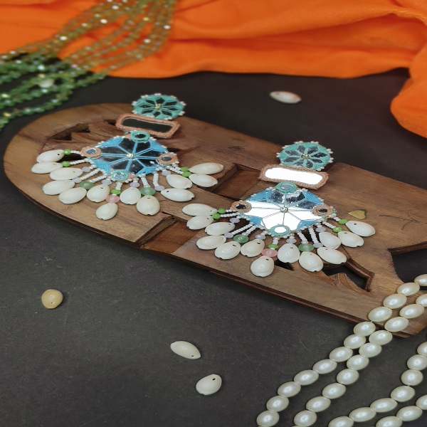 Mirror earrings sky blue