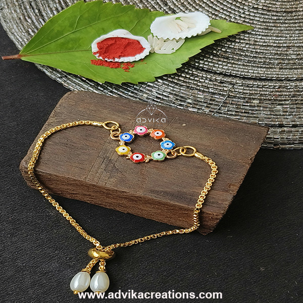 Multicolor Evil Eye Bracelet Rakhi