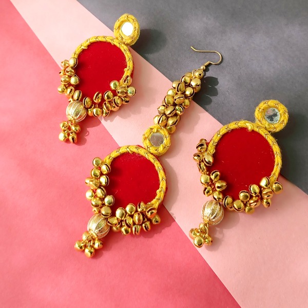Designer Ghungroos Earring and mangtika