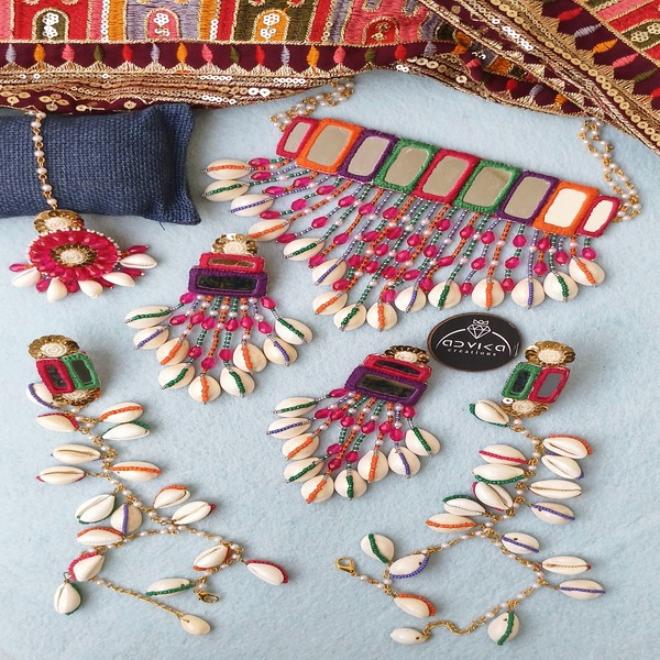Rangoli Handmade Mirror Jewellery Set for women and girls