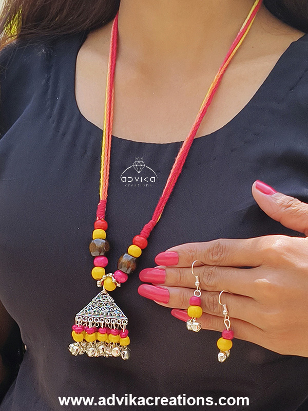 Oxidised Jhumka Mala 17