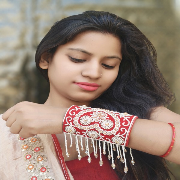 Elegant Handmade Embroidered Wide Handcuff for Any Outfit