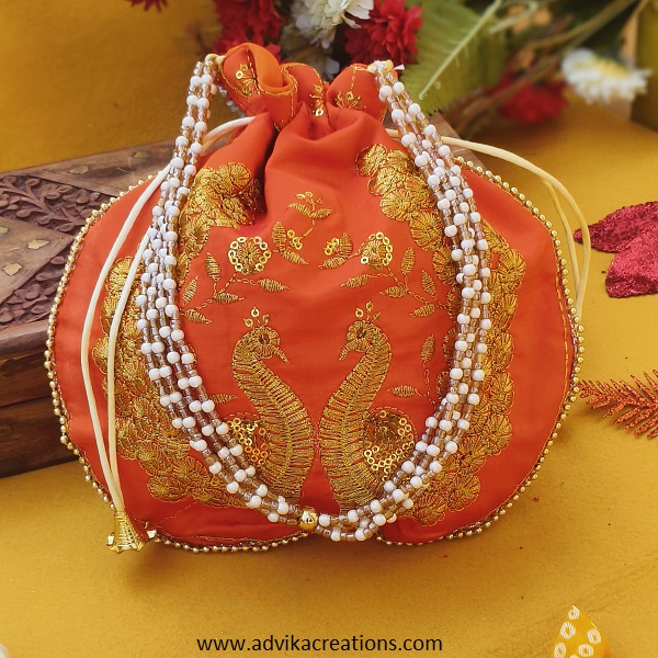 Threaded Embroideries Elegance potli